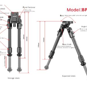 Dwójnóg Eagle Tech Bipod Carbon Fiber BP-101 picatinny z szyną M-LOCK